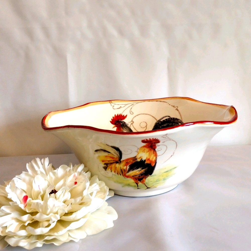 Sure La Table Rooster Bowl, NWT